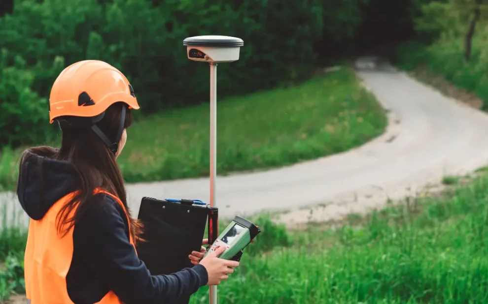 A person operating a GNSS Device.