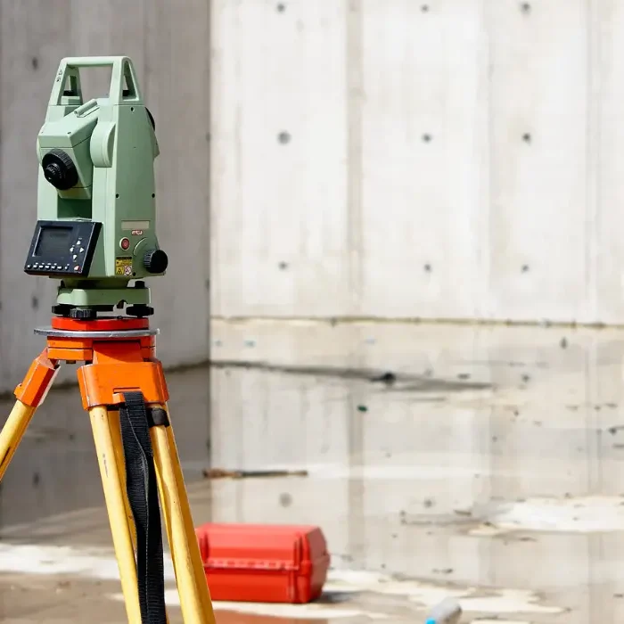 land-survey-types-2 A total station in an empty construction area.